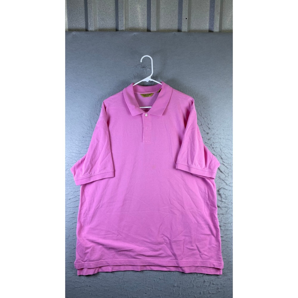 Roundtree & Yorke Polo Shirt Mens XL Pink Good Gold Label Performance Pique